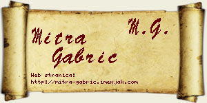 Mitra Gabrić vizit kartica